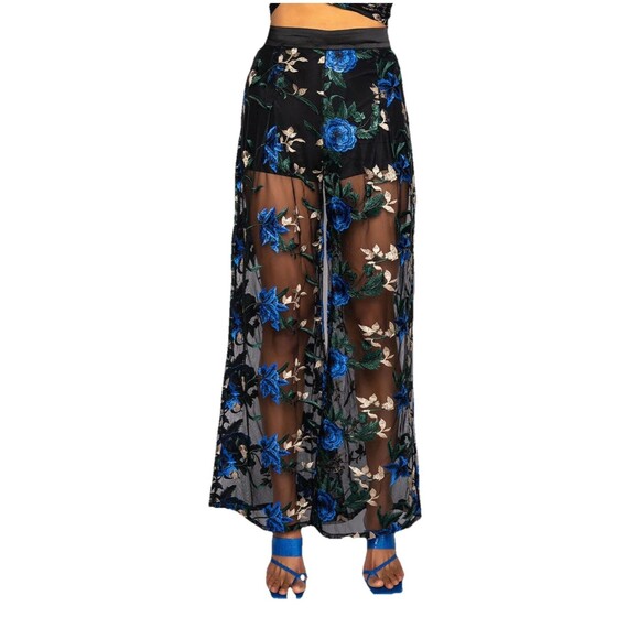 Akira OJAI EMBROIDERED PALAZZO Boho Fairycore  PANT Sz Large - Picture 1 of 11